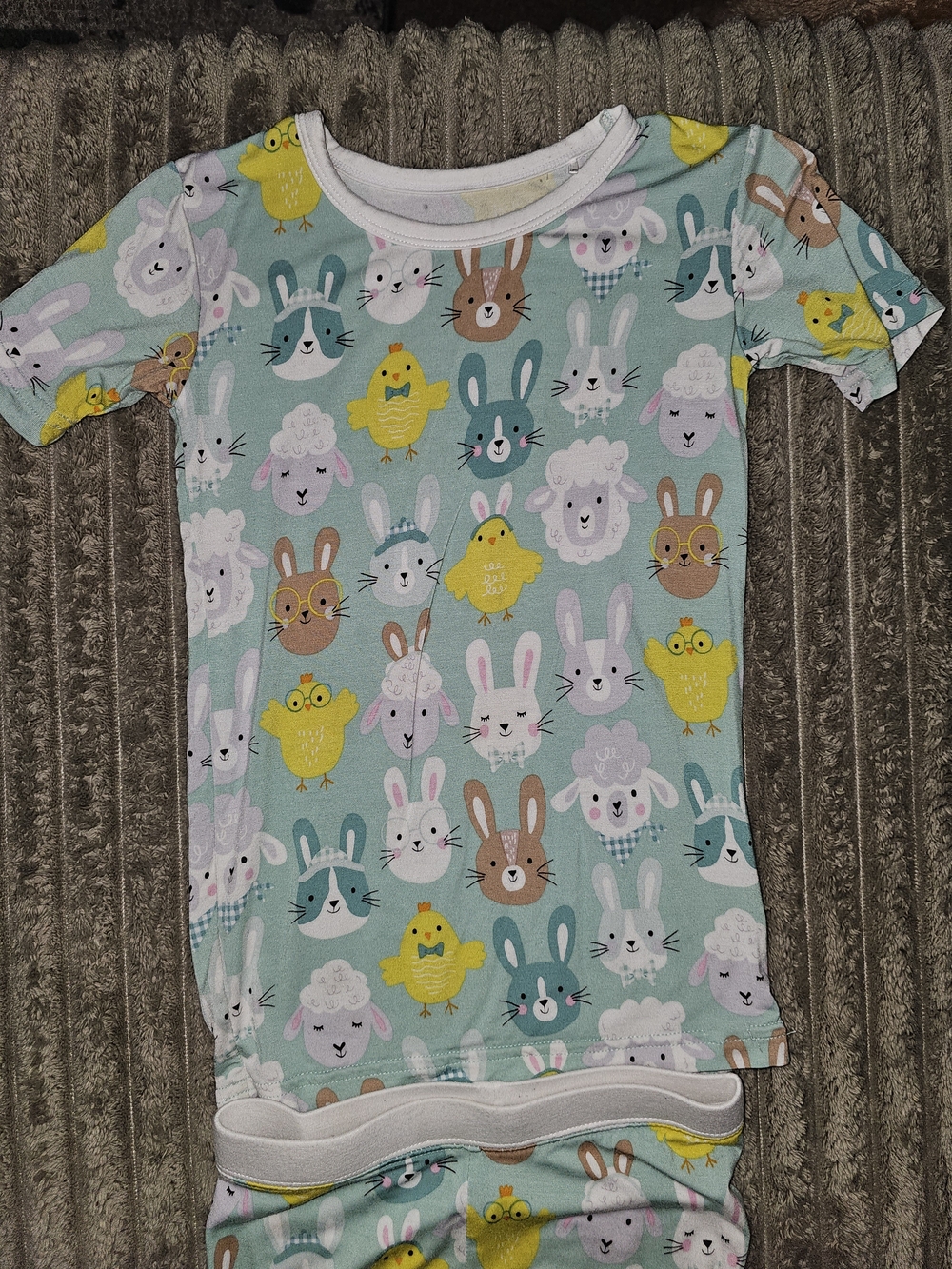 Little Sleepies Kids Mint Green Animal Print 2 Piece Pjs -
